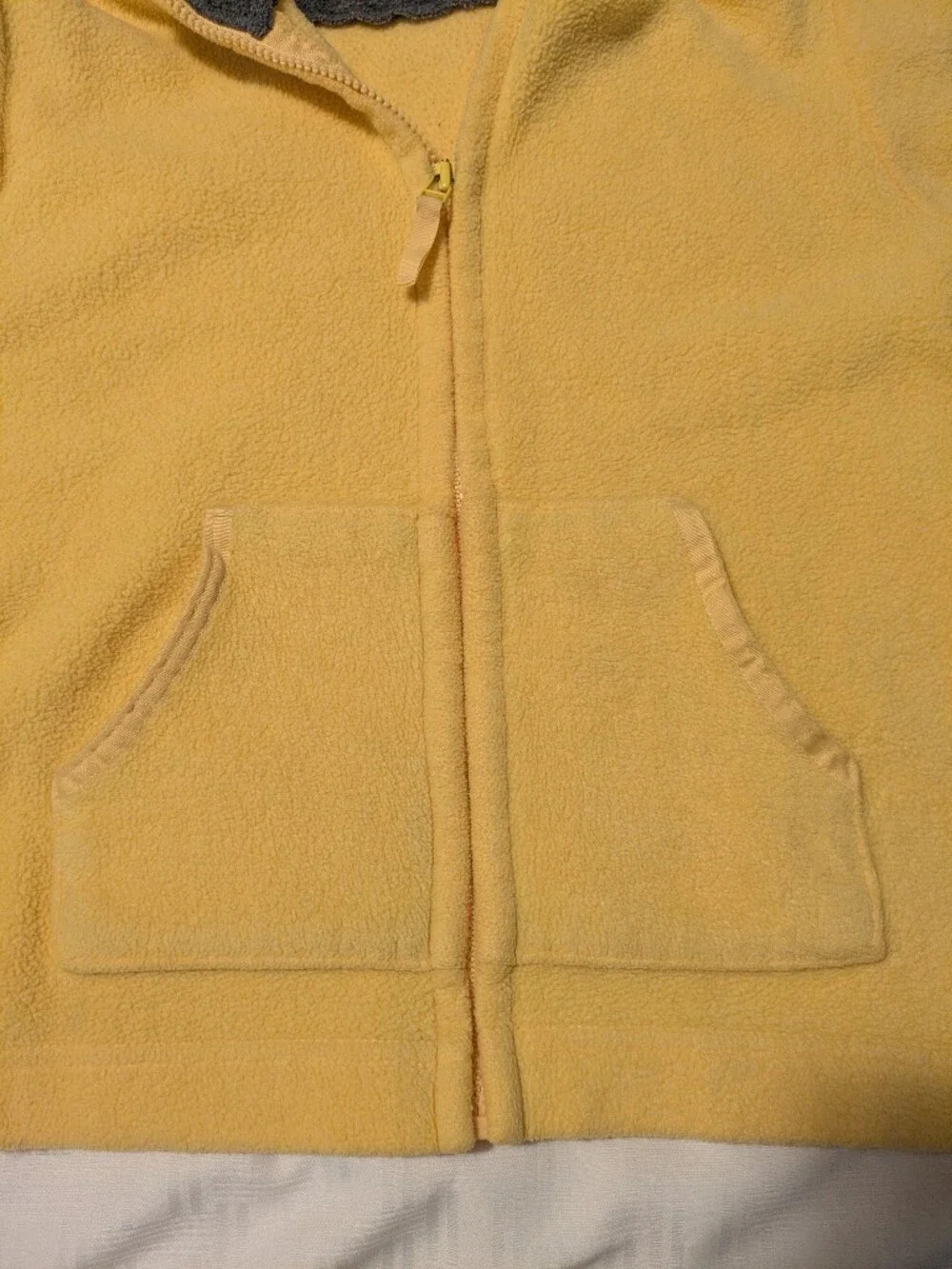 GAP Yellow Hooded Fleece Jacket with Gray Lining